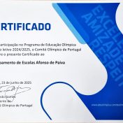 Programa de Educação Olímpica | Certificado ano letivo 2024.2025