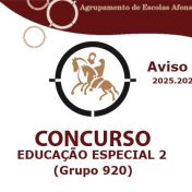 Concurso 1 (25/26): Educação Especial 2 (920) | Aviso de Abertura