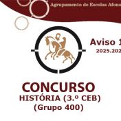 Concurso 16 (25/26): Grupo 400 – História | Aviso de Abertura