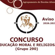 Concurso 4 (26/27): Educação Moral e Religiosa (290) | Aviso de Abertura