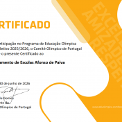 Comité Olímpico de Portugal atribui Certificado de Participação.
